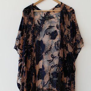 Sheer Silk and Velvet Cardigan